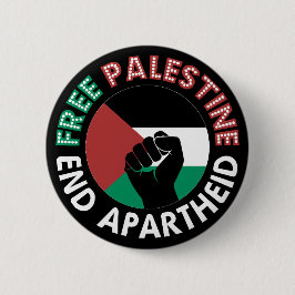 Fri palestinier - slut på apartheid-Flagga, svart Knapp