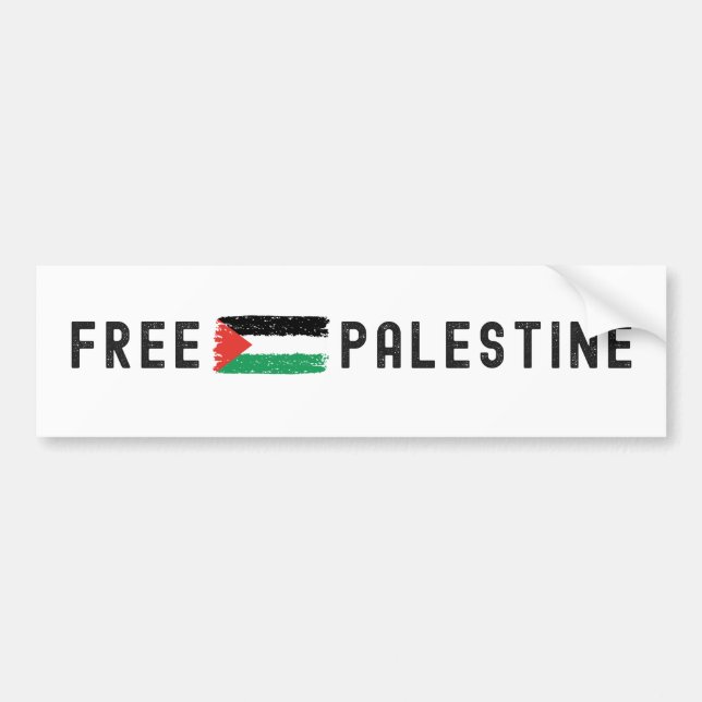FRI PALESTINJE vit Bildekal (Framsidan)