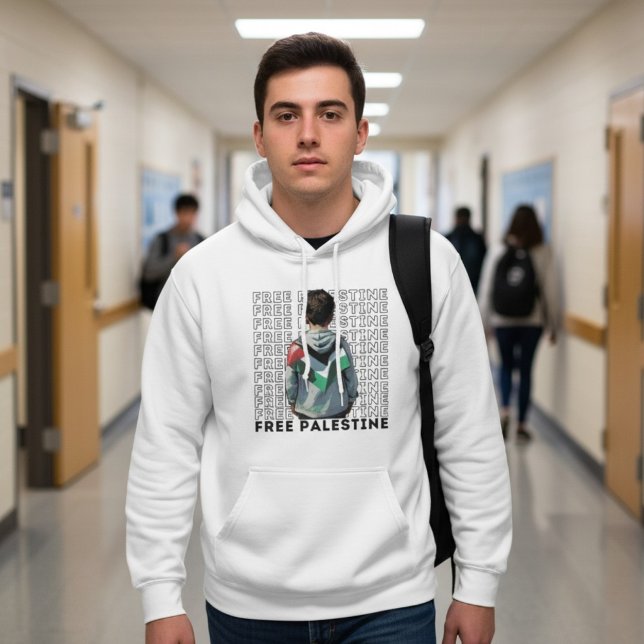 FRI PALESTINJE vit Hoodie (Skapare uppladdad)