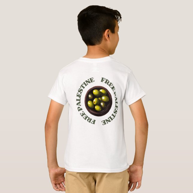 FRI PALESTINOLIVE TRÄD LONG LEVE PALESTINE T SHIRT (Hel baksida)