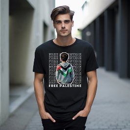 Fri PALESTINS svarta t-shirt för människa