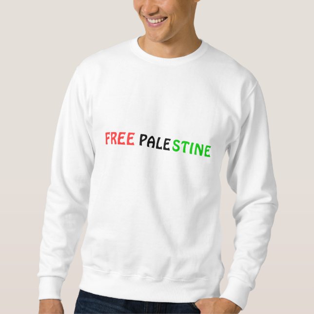 FRI PALESTINS Svettskjorta Lång Ärmad Tröja (Framsida)