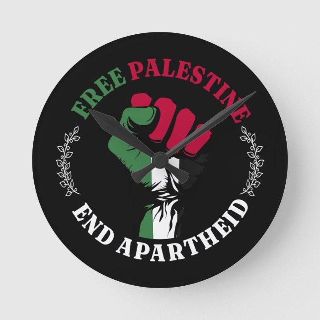 Fri palestinsk end-apartheid III Rund Klocka (Framsida)