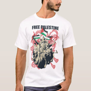 Fri palestinsk Flagga Arabiskt stöd T-Shirt