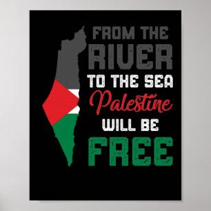 Fri palestinsk Flagga för att stoppa israelisk oc Poster