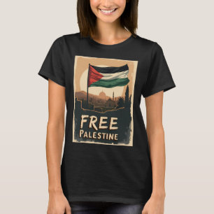 Fri palestinsk Flagga med Golden Palett T Shirt