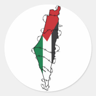 Fri palestinsk frihet, Barbed Wire Karta palestins Runt Klistermärke