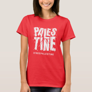Fri palestinsk-krackad typografi t shirt