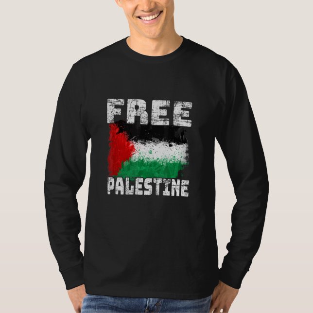 Fri palestinsk-palestinska Flagga T Shirt (Framsida)