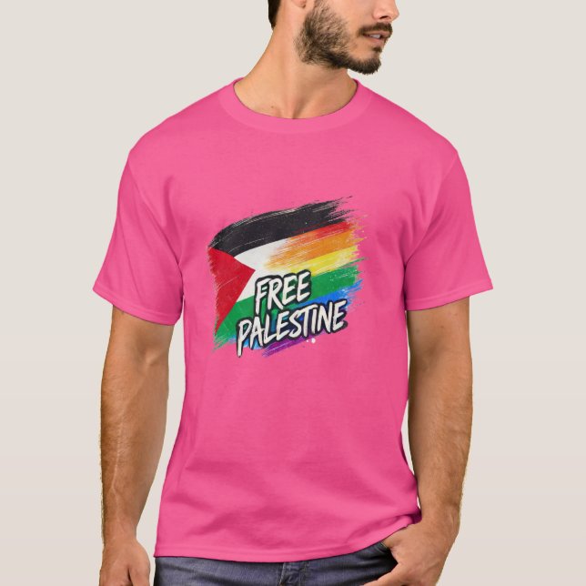 Fri palestinsk Pride T Shirt (Framsida)