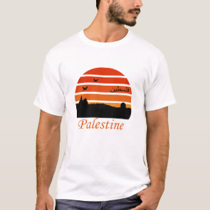 fri palestinska vintagen sunset t shirt