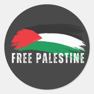 FRI PALESTINsvart Runt Klistermärke