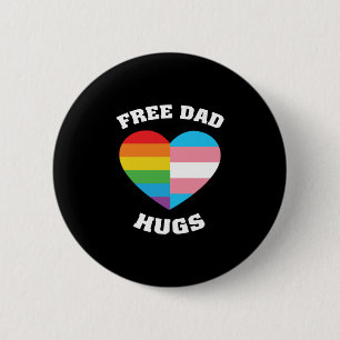 Fri Pappa Hug Halvhjärtregbåge Trans HBT Knapp