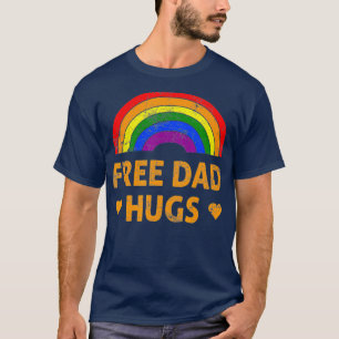 Fri Pappa Hugs HGBTQ Gay-Lesbisk, Pride månad T Shirt