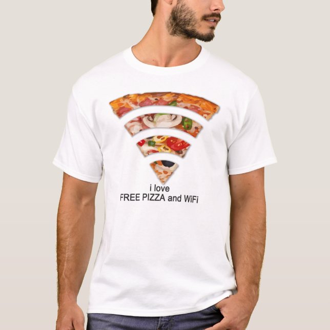 FRI PIZZA OCH WIFI T SHIRT (Framsida)