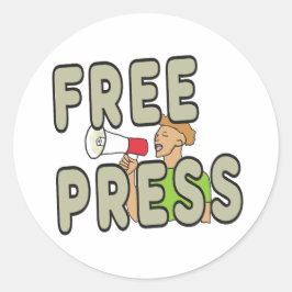 Fri press runt klistermärke