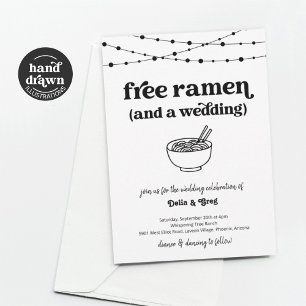 Fri Ramen Funny bröllopsinbjudan Inbjudningar
