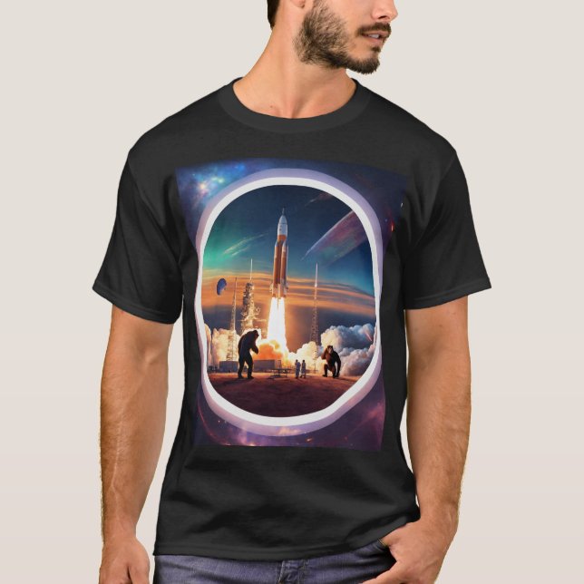 Fri: Rocket Launch Gravity T-Shirt Desig (Framsida)
