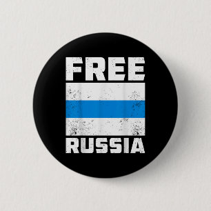 Fri Ryssland Nya ryska Flagga White Blue Anti-krig Knapp