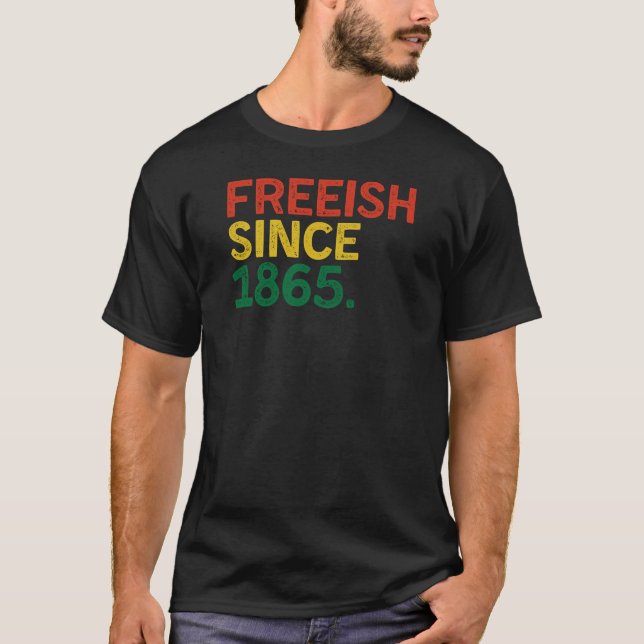 Fri sedan 1865 svarta historikmånader 2025 present t shirt (Framsida)