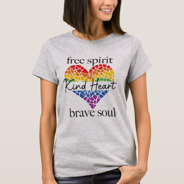 Fri själ, typ Heart Women's Heart Shirt T (Framsida)