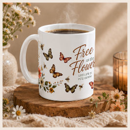 Fri som blommor Grafisk Boho Kaffemugg
