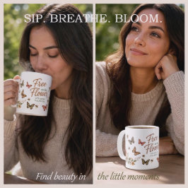 Fri som blommor Grafisk Boho Kaffemugg