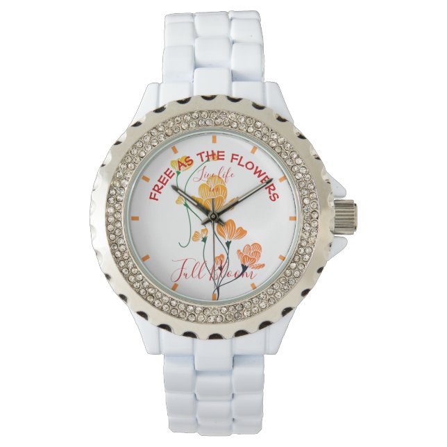 Fri som de gula orange Ginkgo-bladen Armbandsur (Framsida)