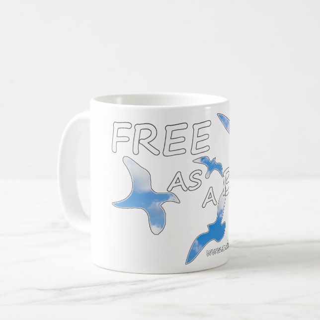 Fri som fågel kaffemugg (Framsida vänster)