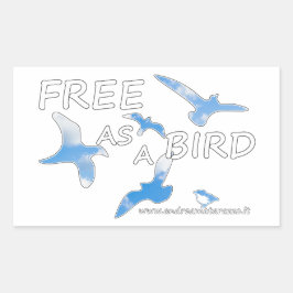 Fri som fågel rektangulärt klistermärke
