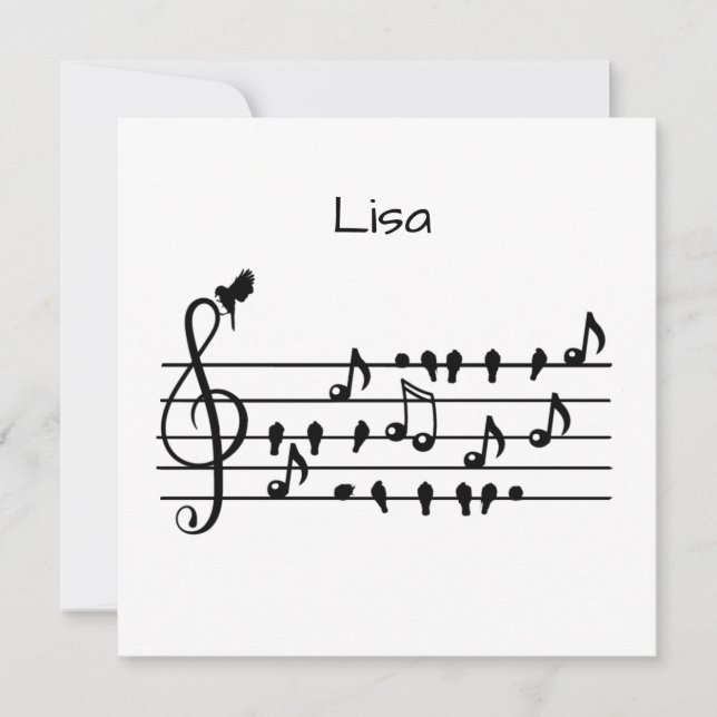 Fri som fågel, sång fåglar i egenskap av musik not (Framsida)