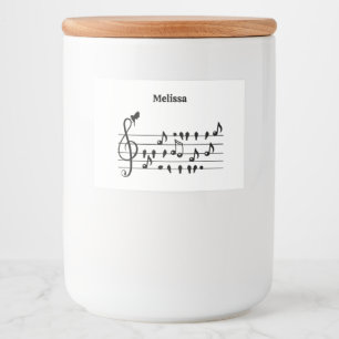 Fri som fågel, sång fåglar i egenskap av musik not mat etiketter