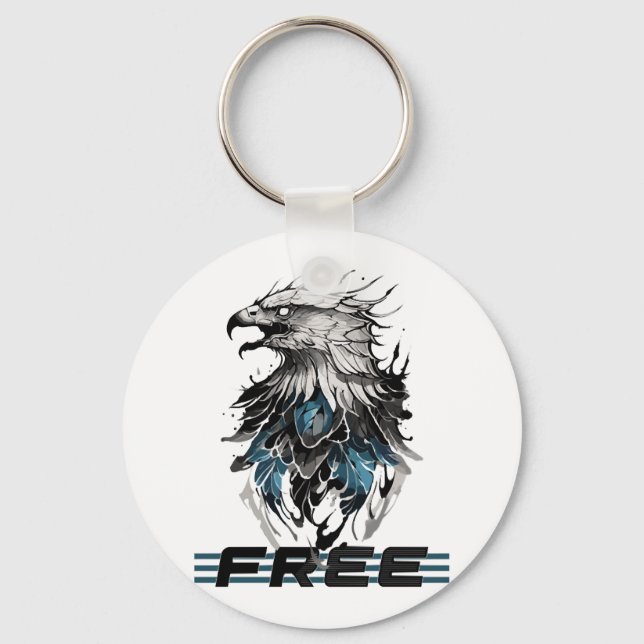 Fri som Himlar Majestic Eagle Nyckelring (Framsida)