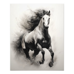 Fri spirit Horse Black and White Fototryck