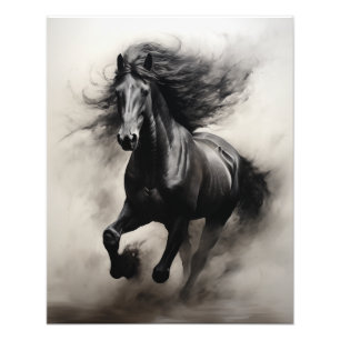 Fri spirit Horse Black and White Fototryck