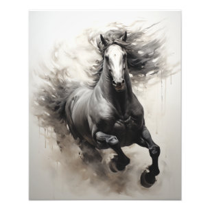 Fri spirit Horse Black and White Fototryck