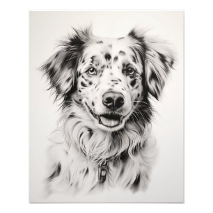 Fri spirit Hund Black and White Fototryck
