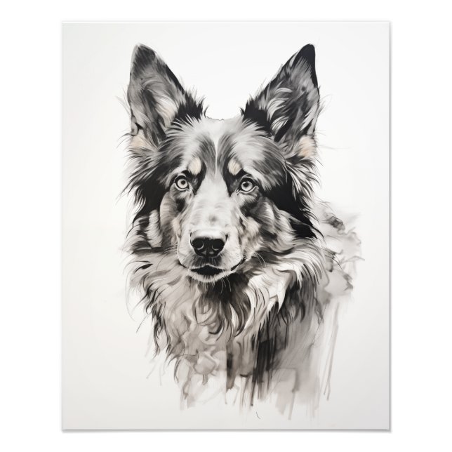 Fri spirit Hund Black and White Fototryck (Framsidan)