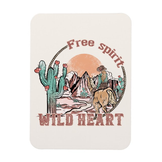 Fri spirit, Vild Heart | WESTERNA LAND Magnet (Vertikal)