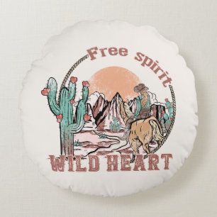 Fri spirit, Vild Heart   WESTERNA LAND Rund Kudde