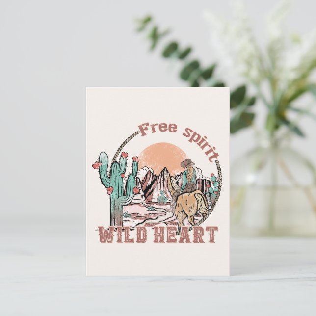 Fri spirit, Vild Heart | WESTERNA LAND Vykort (Stående Fram)