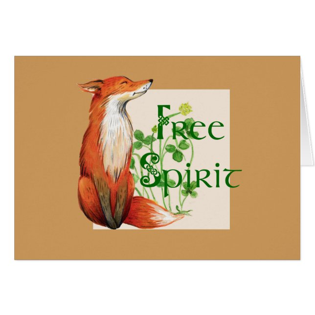 fri sprit räv hälsningskort (Framsidan Horizontal)