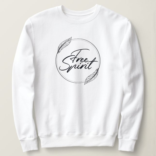 Fri sprit Yoga-citat med fjädrar T Shirt (Design framsida)