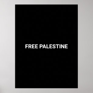 Fri svartvit anpassningsbar i Palestina minimalist Poster