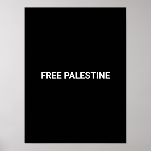 Fri svartvit anpassningsbar i Palestina minimalist Poster (Framsidan)
