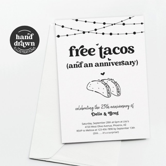 Fri Tacho-inbjudan till firande på årsdagen Inbjudningar (Skapare uppladdad)