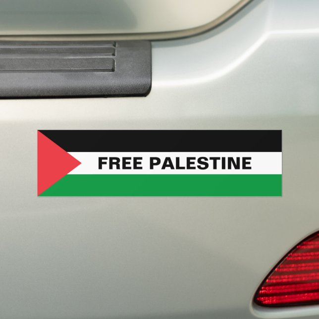 Fri text för svart anpassningsbar i Palestina flag Bildekal (På Bil)