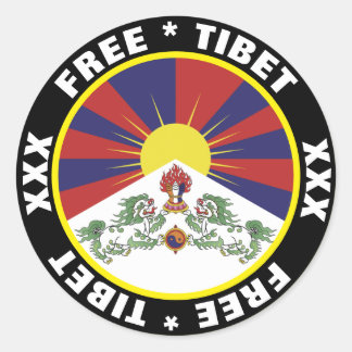 Fri Tibet-dekal, tibetansk flagga Runt Klistermärke
