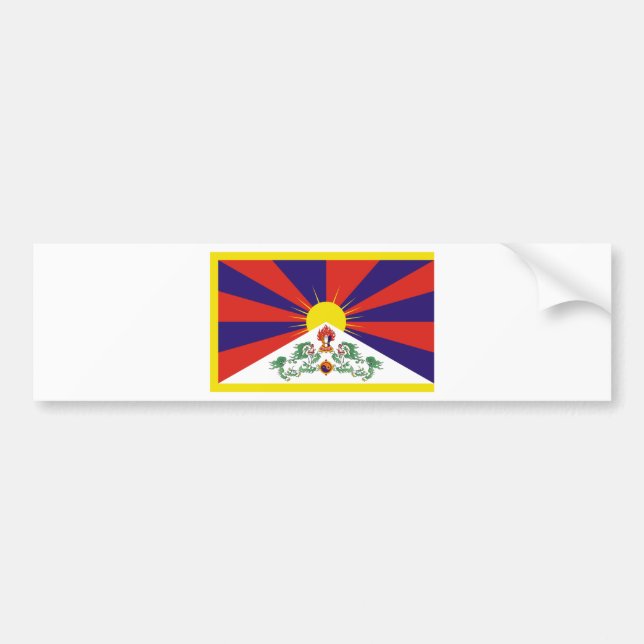 Fri Tibet flagga Bildekal (Framsidan)