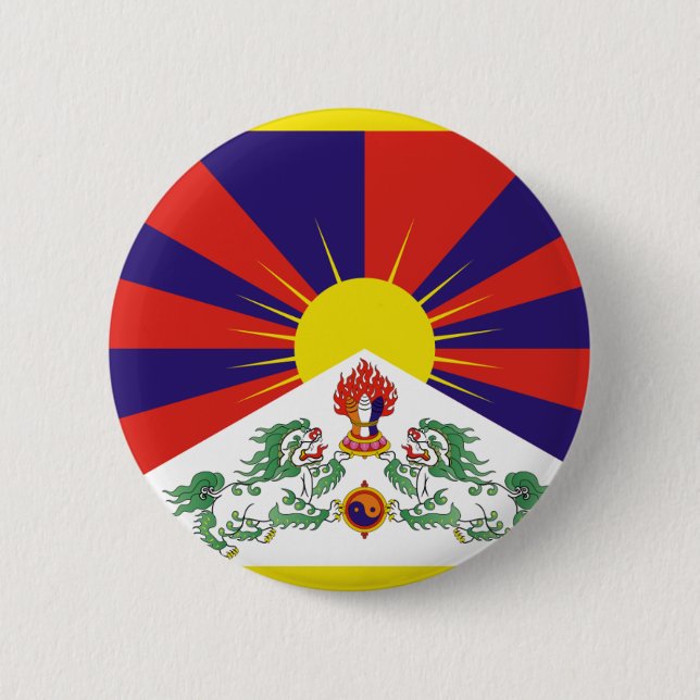 Fri Tibet flagga Knapp (Framsida)